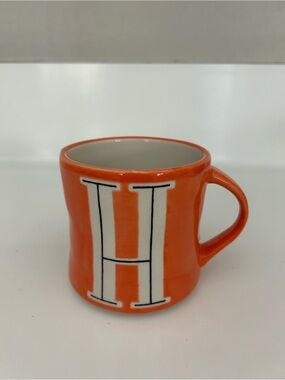 Anthropologie Hand painted Monogram H Mug